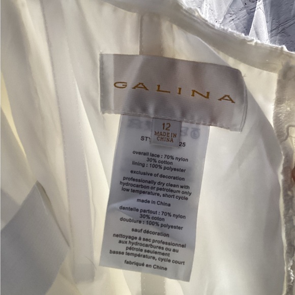 Galina Strapless Lace Wedding Gown - Picture 6 of 7